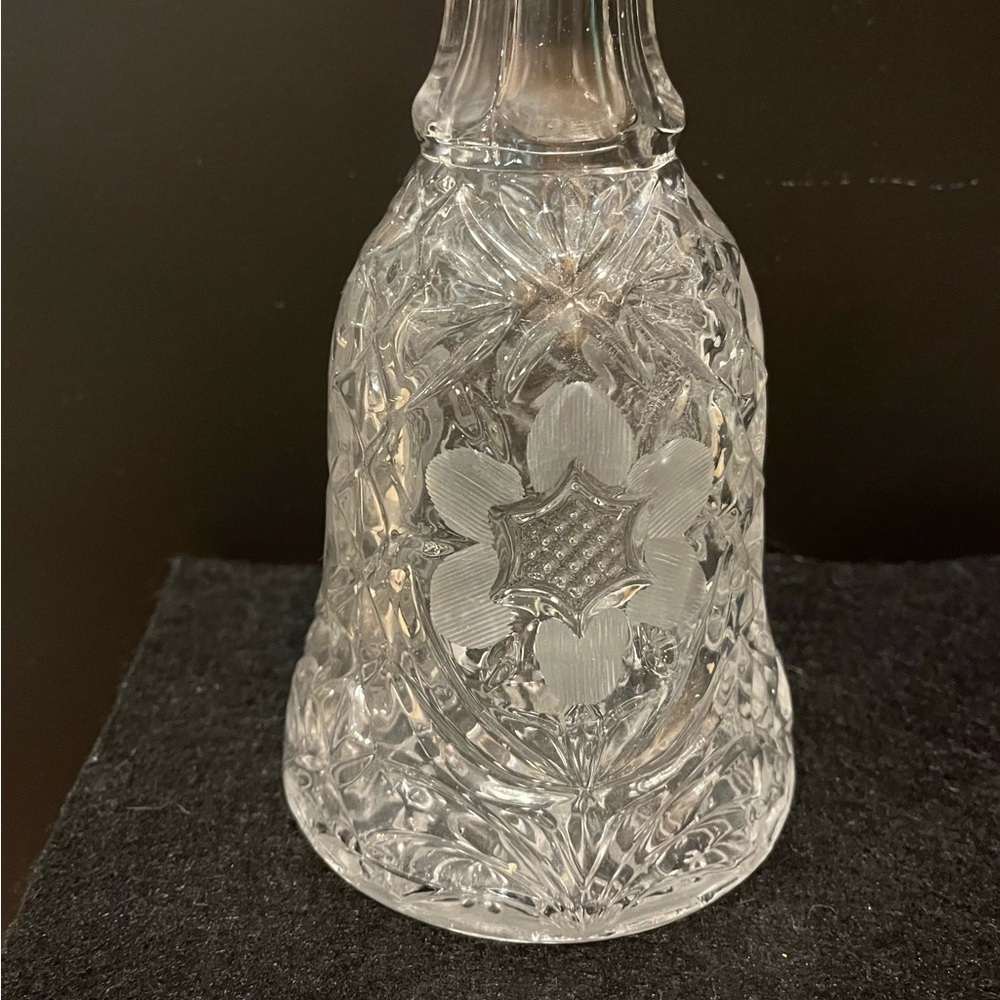 Vintage Pressed Glass Decanter with Floral Star Motif - Picture 3 of 16